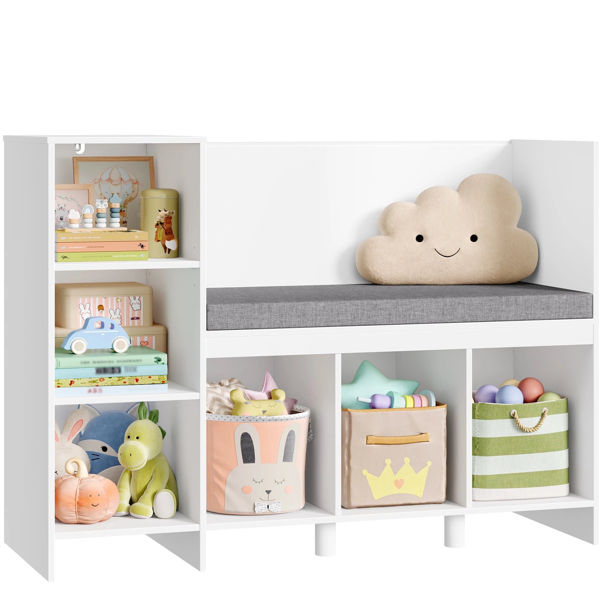 Summit 2-in-1 Kids' Reading Nook Bench & Toy Storage Bookshelf