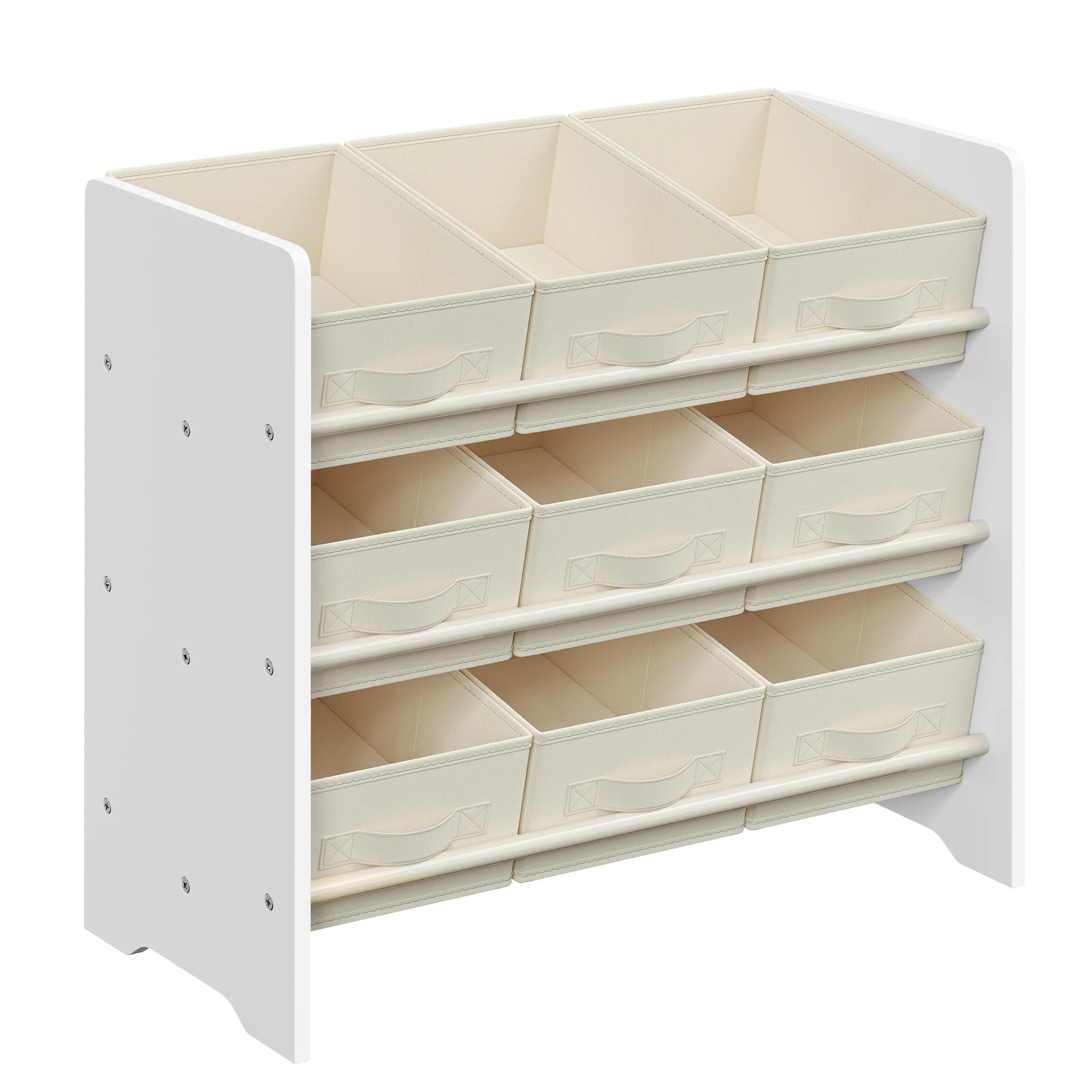 SONGMICS 9-Box Kids' Storage Rack with Fabric Bins (Laurel Green)