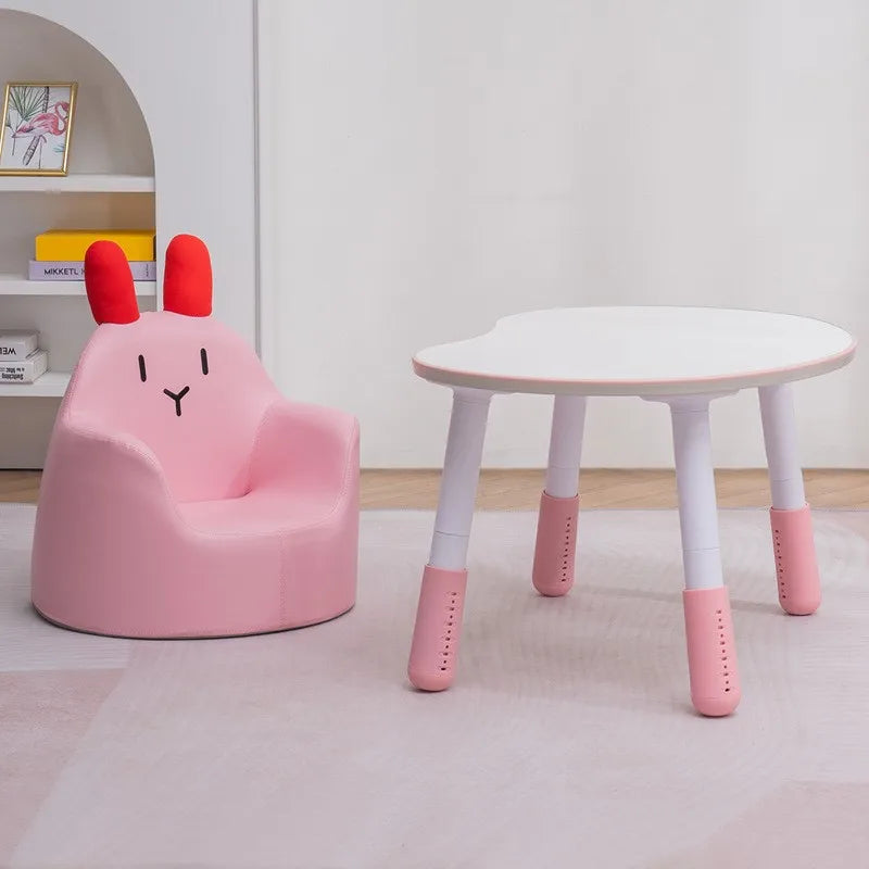 Kids' Cartoon Animal Character Plush Sofa Chair