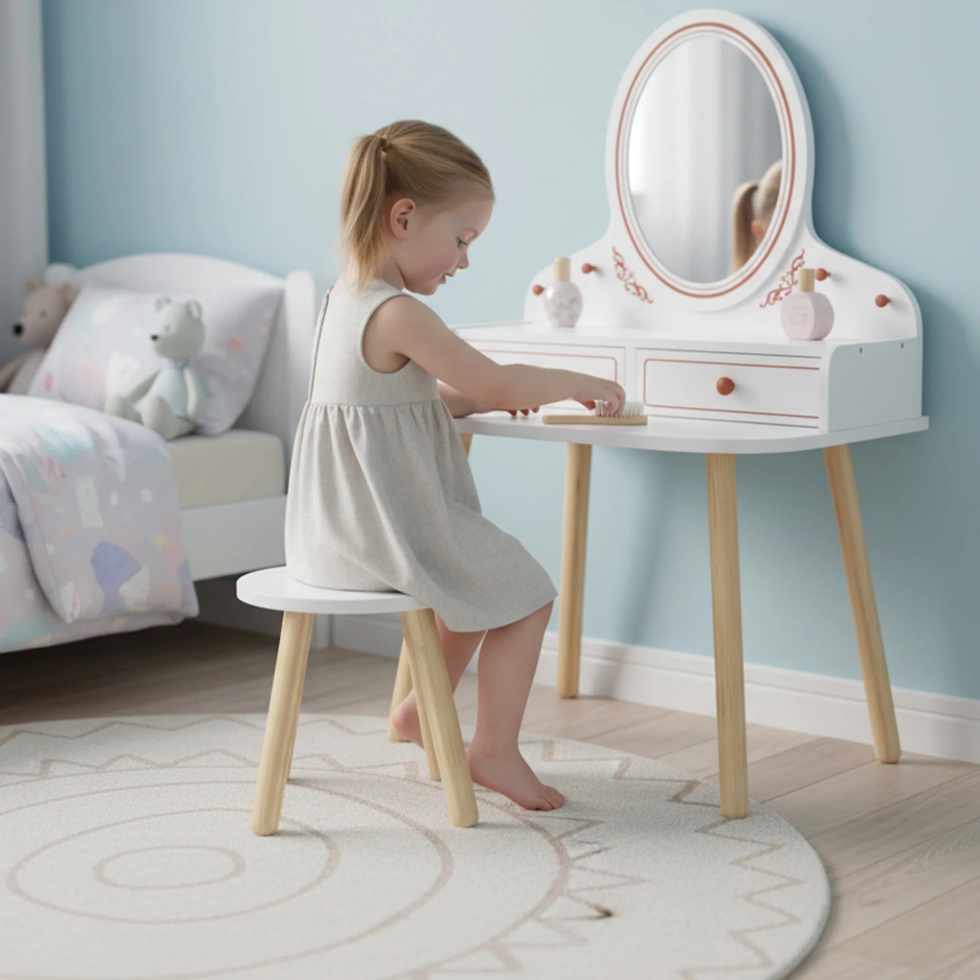 Aiyaplay Girl's Makeup Dressing Table