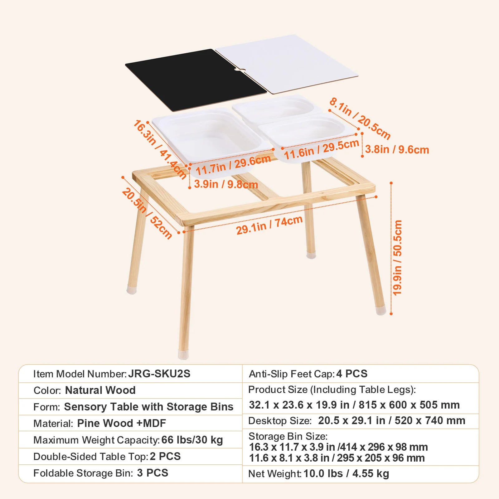 Summit Multi-Functional Wooden Kids' Sensory & Activity Table with Storage
