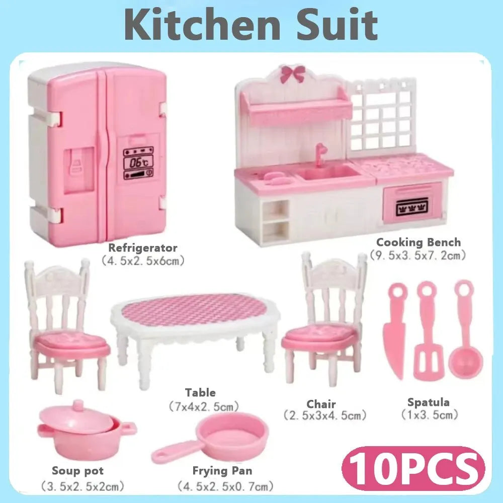Hot Sale Cute Kawaii Pink Miniature Dollhouse