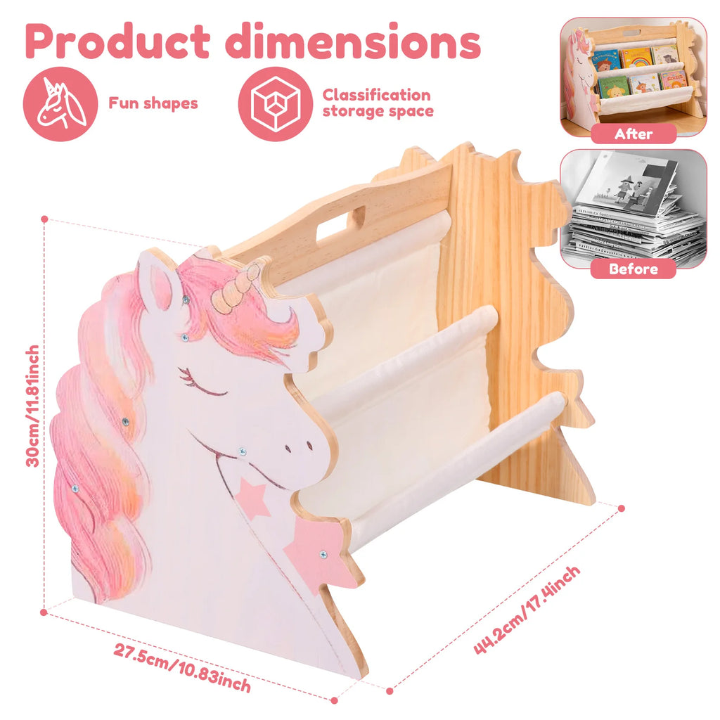 2 Tier Baby Bookshelf Double Sided Storage