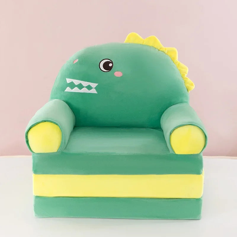 Three-layer folding children's small sofa cartoon kindergarten baby seat stool plush toy lazy sofa removable