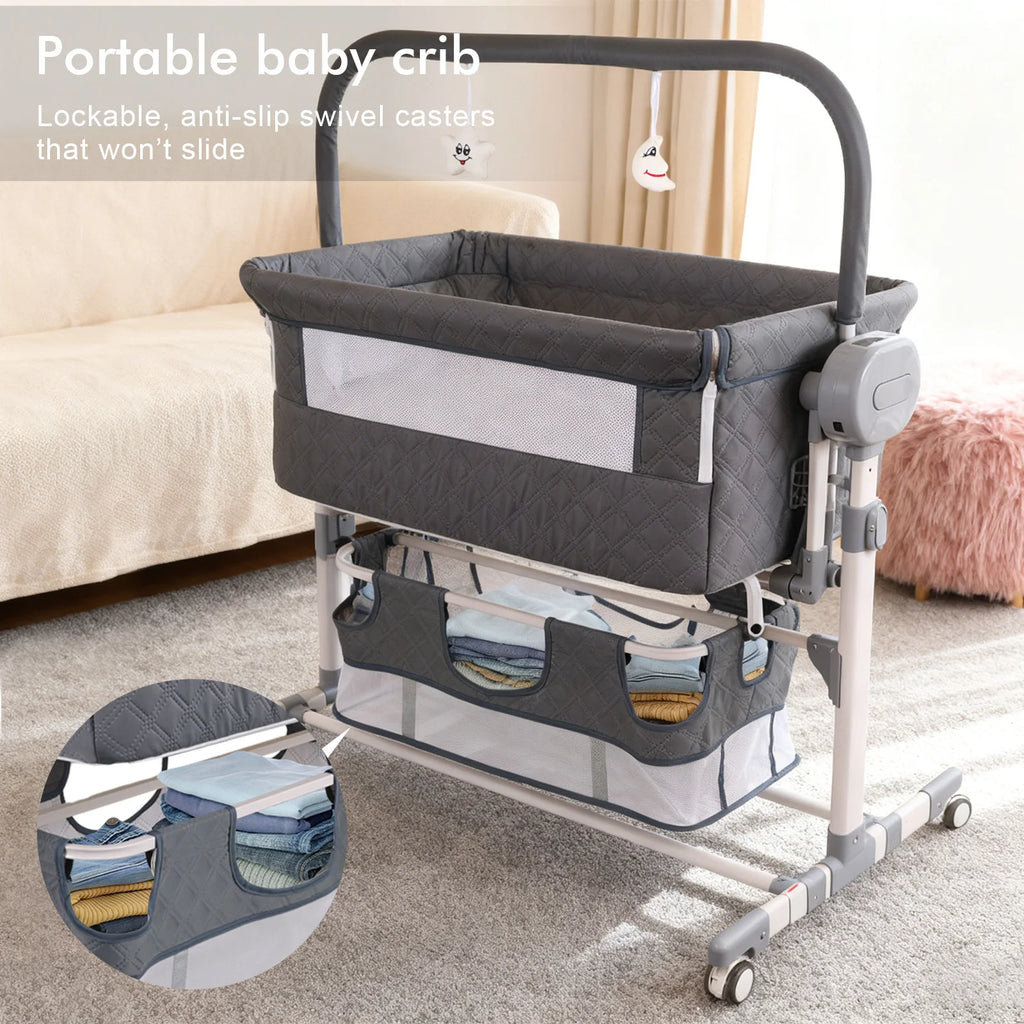 Smart Electric Baby Bassinet Crib Cradle Auto Rocking