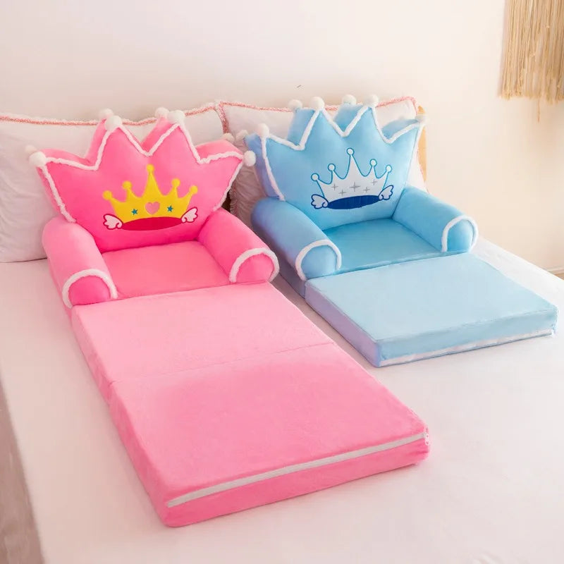 Three-layer folding children's small sofa cartoon kindergarten baby seat stool plush toy lazy sofa removable