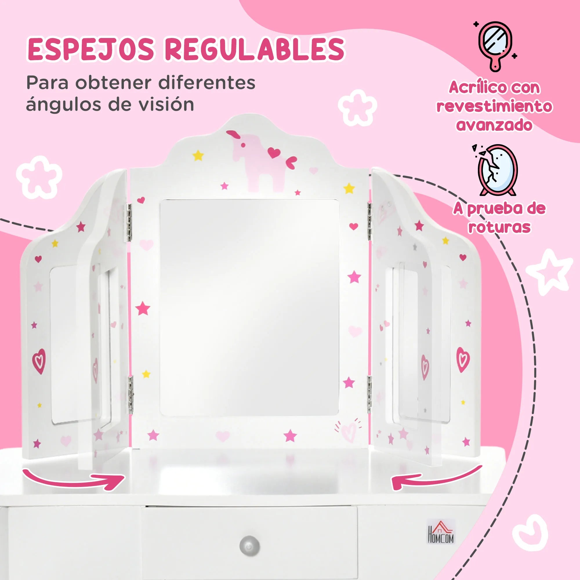 Homcom Wooden Children's Dressing Table