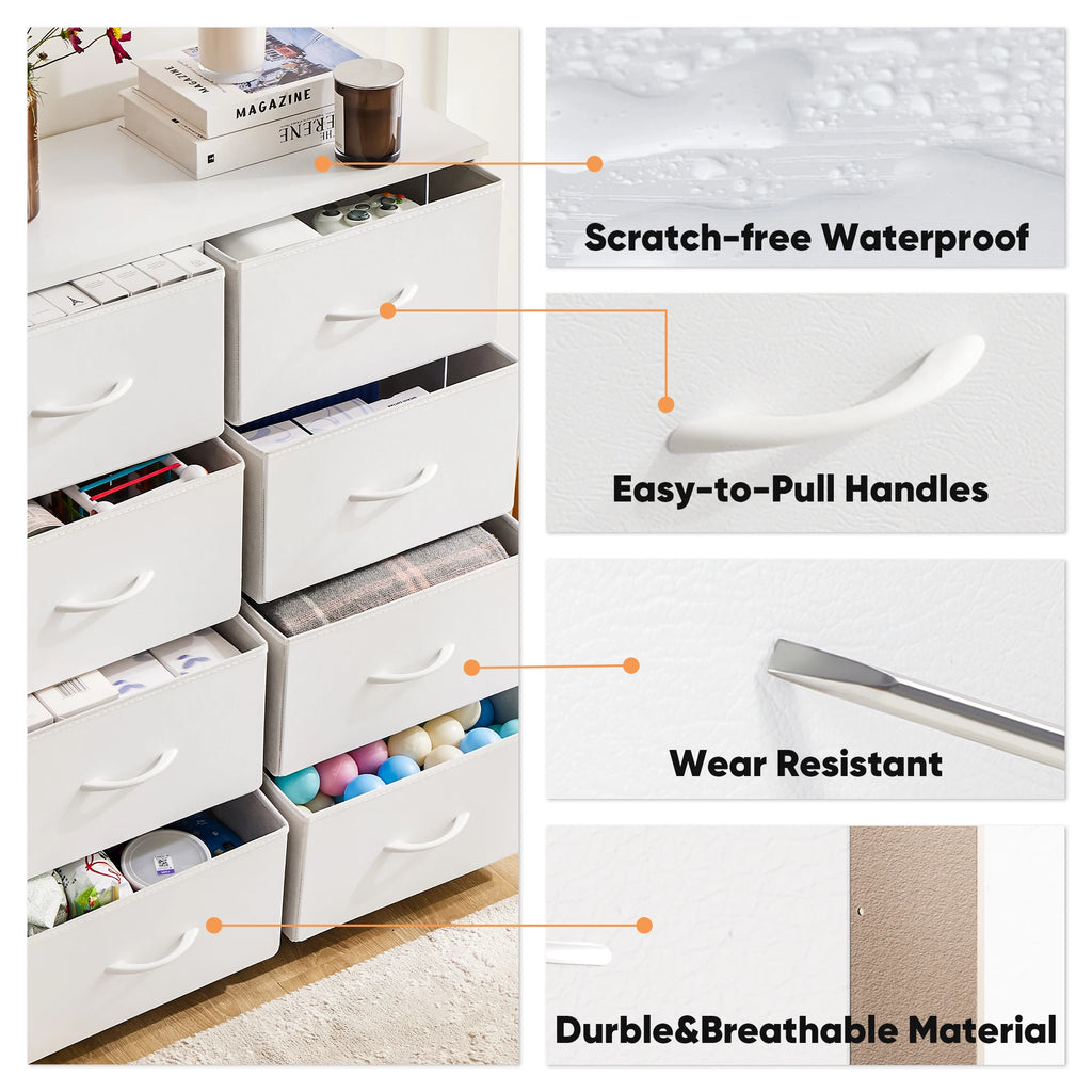 Summit 8-Drawer Fabric & Wood Top Nursery Storage Dresser